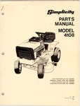 Simplicity Model 4108 Parts Manual Hp 36" Deck Plus Electric Start. Fixed Price $20.00.