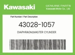 Kawasaki Genuine Diaphragm,master Cylinder 43028-1057. Fixed Price $18.33.
