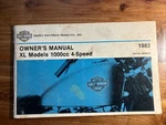 Harley-davidson 1983 Xl Models 1000CC Owners Manual 99466-83 A1. Fixed Price $27.50.
