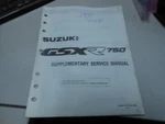 Suzuki Factory Supplementary Service Manual 1990 GSXR750 99501-37120-03E. Fixed Price $24.98.