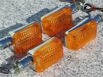Kawasaki Kz 650 750 900 1000 Vulcan 800 1500 1600 Chrome/amber Sq Turn Signals. Fixed Price $9.95.