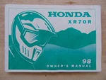 Oem Honda 1998 XR70R Owners Manual 31GCF610. Fixed Price $15.95.