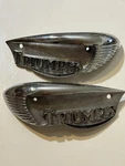 Triumph Bonneville Tiger TR6 T120 Gas Fuel Tank Badge Emblem Set 82-6887 82-6888. Fixed Price $119.90.