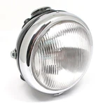 Vintage Motorcycle Headlamp Unit Equivalent Lucas MU42 - Black And Chrome. Fixed Price $148.90.