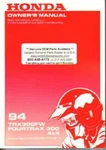1994 Honda TRX300FW Atv Owners Manual : 31HM5600. Fixed Price $26.07.