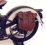 Harley Dark-brown 1936 Style "hanger" Leather Saddlebags For Vl Knucklehead Ul. Fixed Price $918.00.