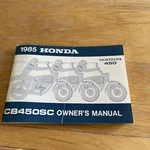 Nos Genuine Honda Factory Owner's Manual Nighthawk CB450SC 1986 31MC9610. Fixed Price $35.95.