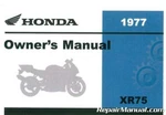 1973-1977 Honda XR75 Motorcycle Owners Manual : 3111606. Fixed Price $41.68.