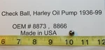 Made In Usa Harley Davidson Oil Pump Check Valve Ball 3/8" Bt 1936-99 Xl 1954-76. Fixed Price $7.95.