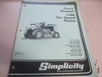 Simplicity Parts Manual 7100 Six Speed Series Lawn Tractor TP-844-02. Fixed Price $29.95.