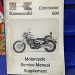 Kawasaki Eliminator 600 Motorcycle Service Manual Supplement P/n 99924-1185-52. Fixed Price $49.99.