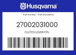 Husqvarna Genuine Clutch Lever Cpl. - 27002031000. Fixed Price $89.99.