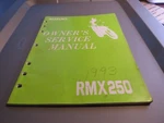 Used Suzuki RMX250 1993 Genuine Owner's Service Repair Manual 99011-05D54-03A. Fixed Price $14.99.