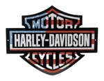 Harley-davidson Americana Flag Bar & Shield Logo Metal Tin Sign, Black. Fixed Price $38.95.