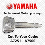 Yamaha Motorcycle Keys Cut Replacement Spare For Codes A7251-A7500. Fixed Price $13.49.