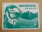 Oem Honda 2001 XR400R Original Owners Manual. Fixed Price $36.00.