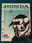 Honda NX650 Service Manual 88 #61MN900. Fixed Price $27.95.
