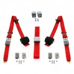 Ih Scout 1961 - 1980 Airplane 3PT Red Bench Seat Kit W/brackets Belts. Fixed Price $411.50.