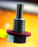 1967-77 Norton Commando, Transmission, Magnetic Oil Drain Plug & Washer, England. Fixed Price $26.95.