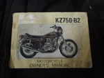 Kawasaki KZ750-B2 Owner's Manual B1051!. Fixed Price $28.98.