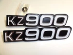 Set 1976-1977 Kz 900 Kawasaki Side Cover Emblems W/ Clips. 56018-233. OSVP-061. Fixed Price $69.95.