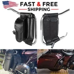 2PC Pu Leather Side Tool Pouch Guard Bag For Harley Road King Electra Glid Black. Fixed Price $48.60.