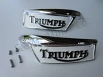 Triumph 500 650 Gas Tank Badges 82-9700, 82-9701, F9700 F9701 Bonneville 1969-79. Fixed Price $68.95.