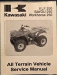 Oem Kawasaki Service Repair Manual 2003 Klf/bayou/workhorse 250 # 99924-1284-01. Fixed Price $32.00.