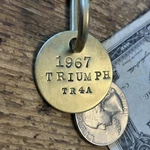 1967 Triumph TR4A Solid Brass Key Fob. Fixed Price $14.95.