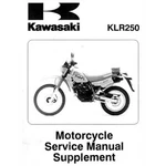 1985-2005 Kawasaki KLR250 Oem Service Manual Supplement 99924-1051-10. Fixed Price $19.50.