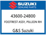 Suzuki Oem Part 43600-24B00 Footrest Assy, Pillion Rh. Fixed Price $136.29.