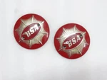 Bsa Gold Star Pair Petrol Tank Badges Red 4" 65-8228 65-8193. Fixed Price $84.99.