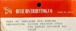 Dixie Dist. 37930-68A Harley Clutch Friction Disc 68-84 Big Twin Brand New. Fixed Price $20.00.