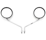 Set Of 2 Universal Round Motorcycle Mirrors - 8MM Chrome Stem / Black Housing. Fixed Price $22.95.