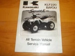 Oem Kawasaki Service Manual 1988-97 KLF220 A1-A10, 99924-1096-08. Fixed Price $30.00.