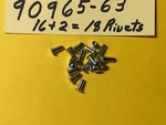 Harley 90965-63 (18) Rivets Saddlebag, Cover Pair. Sportster, Fl,flh, 1964-1984.. Fixed Price $16.00.