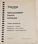 1982 Triumph Twin Replacement Parts Catalogue. Number 99-7057A. Fixed Price $24.95.