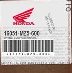 Honda Oem Spring, Compression Coil 16051-MZ5-600 Used. Fixed Price $35.00.