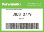 Kawasaki Genuine Lever 13168-0779. Fixed Price $32.41.