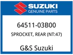 Suzuki Oem Part 64511-03B00 Sprocket,rear (NT:47). Fixed Price $119.95.