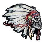 Feathered Indian Chief Skull Patch, Native American Patches. Fixed Price $29.99.