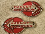 Harley 1959-1960 Nameplate 61773-59 Left & 61774-59 Right .. Ships In 2 Days. Fixed Price $109.90.