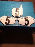 1998 Honda CR80 Front Number Plate With Left And Right Side Panels. Fixed Price $60.00.