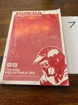1998 Honda TRX90 Fourtrax Owner's Manual. Fixed Price $24.30.
