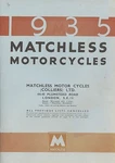 1935 Matchless Motor Cycles Catalog - Antique Reproduction. Fixed Price $20.00.