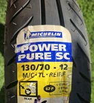 Tyre Michelin 130/70-12 62P Power Pure Sc. Fixed Price $95.00.