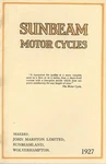 1927 Sunbeam Motor Cycles Catalog Antique Reproduction. Fixed Price $26.00.