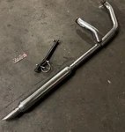 50-66 Harley Panhead Flh 2-1 Exhaust System W/ Cigar Tip Muffler Slip On Nice. Fixed Price $199.95.