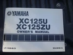 Oem Yamaha XC125U XC125ZU Owners Manual LIT-11626-06-35. Fixed Price $20.80.