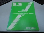 Kawasaki Factory Motorcycle Owner's & Service Manual 1987 KX500 99920-1365-01. Fixed Price $19.99.